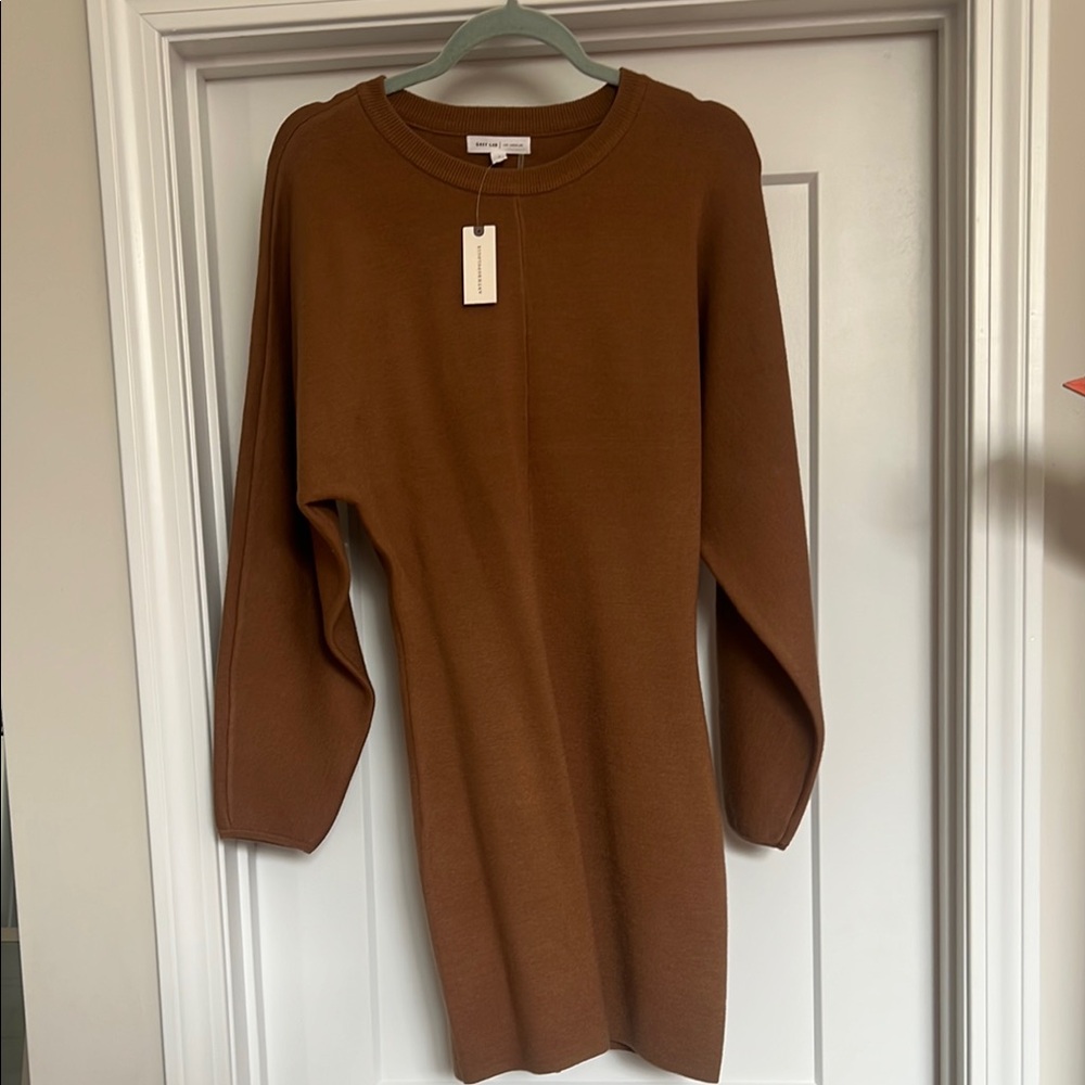 Elegant Brown Sweater Dress NWT